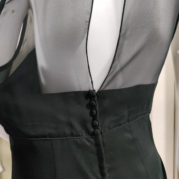 Vintage New Image Luxgoth Wedding Formal Cutout Maxi Dress Black Womens Size 12 - Picture 7 of 13